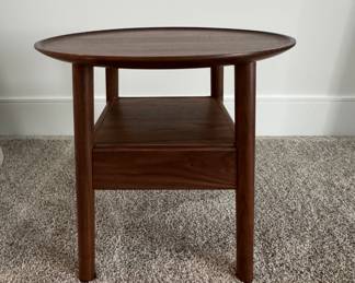 Side Table with Drawer in Walnut Finish. Measures 18" D x 18" H.  Photo 1 of 3. 