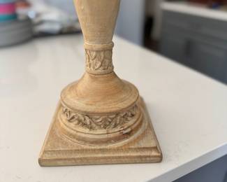 Carved Wood Four Candle Candelabra. Measures 16" x 16" x 20" H. Photo 3 of 3.