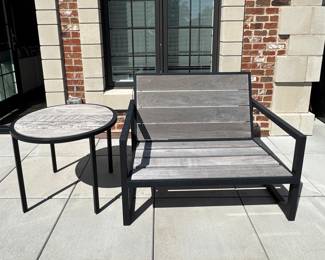Teak Loveseat & Side Table.