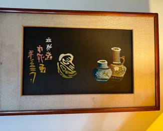 Antique/vintage needlepoint on silk