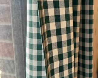 Curtains - Green gingham for sliding glass door