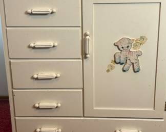 Vintage White Chest  23” x 13” x 34”