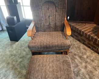 Glider with ottoman