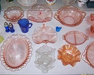 Pink depression glass