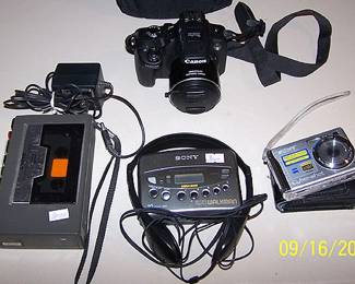 Sony walkmans, Canon SX50 HS and Sony Cybershot cameras