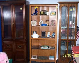 Display cabinets and book shelf