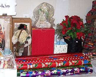 More Holiday items including large rolls or wrapping paper - in barn