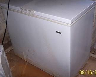 Frigidaire chest type freezer in basement