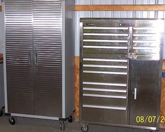 Seville Classics stainless storage cabinet, Steel Glide rolling tool chest