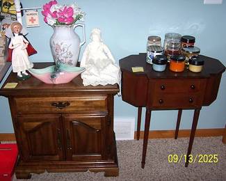 American Drew night stand, Martha Washington sewing cabinet