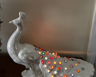 Vintage Peacock Lamp