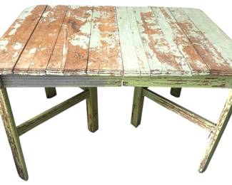 Antique Green Chippy Table