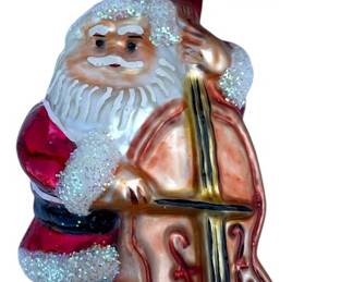 Radko Santa Playing Cello Ornament