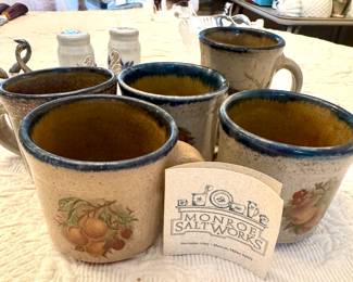 Monroe Salt Works pottery mugs