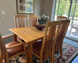 Cherry Dining Table/2 leaves. Crafted by Lonnie Miller