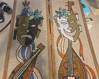 Mid-Century MCM Mixed Media Gravel Sand Art