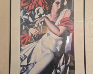 Framed print of the painting Portrait of Ira P. by the Polish Art Deco artist Tamara de Lempicka