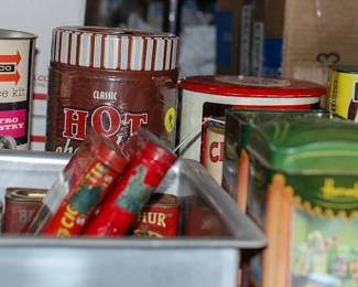 Vintage tin cans.