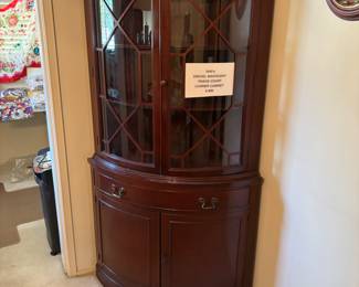 Drexel Mahogany Travis Court corner cabinet