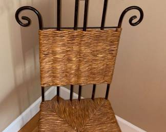 metal and rush chair