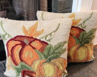 Pumpkin Hooked Pillows