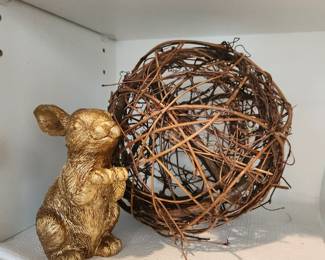 Golden Bunny Decor