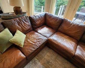 Pottery Barn Leather Sectional Sofa