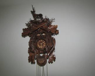 Black Forest German cuckoo clock with deer
