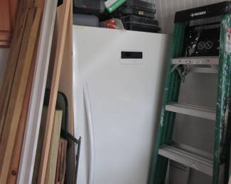 Closer view of upright freezer