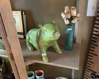 Green pottery pig