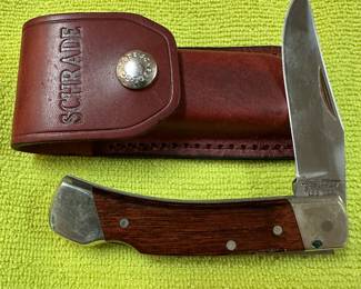 Schrade knife and sheath 
