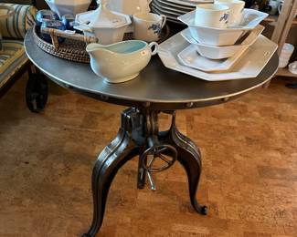 Metal lamp or breakfast industrial style table
