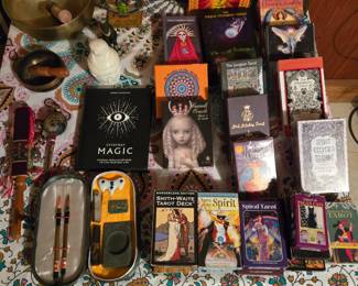 Tarot Card selection - with books, crystals etc. 
