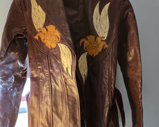 East West - Del Rosa Leather Coat - 1970's