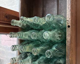 Vintage Coke a Cola bottles & crate