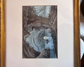 The Blue Grotto of Capri water color  