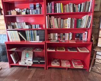 Book shelves, books, CD’s books on tapes cookbooks 