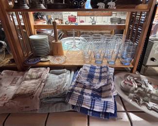 Linens, glassware & dishes