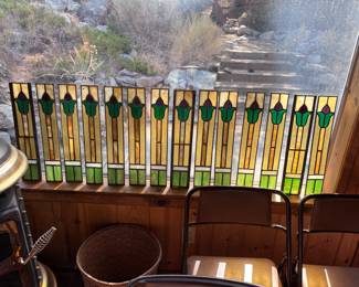 Antique stained glass sections