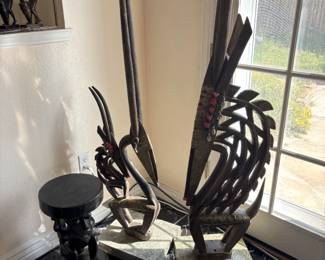 Pair of Chi Wara Antelope Head Crests