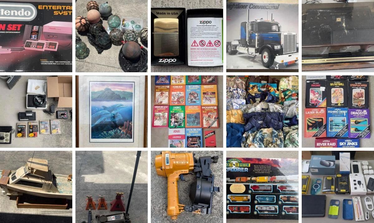 KANEOHE KOOL STUFF CTBids Online Auction • Bidding Ends 09/25/25 • Pickup 09/27/25
Once in a great while, we have the privilege of lotting kool, vintage,
collectible and hard to find awesome stuff and this auction is full of
them! You'll find vintage video game systems and boxed games in awesome
condition, including a boxed NES Action Set and Max Controller, vintage
NES video games in boxes, including a rare unauthorized Tetris for NES,
power and hand tools, electronic devices, vintage art, Zippo lighters
still in boxes, vintage die-cast cars still sealed, mystery home goods,
collectible POGS, vintage model boats, computer parts and accessories,vintage model car sets, new in boxes, vintage aloha shirts, CDs, kitchen
goods, collectibles and so much more!