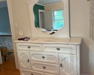 $75 - white dresser with mirror (detachable)