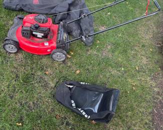 $125. 21 inch Craftsman M110 mower with new clipping bag attachment and all-weather cover.