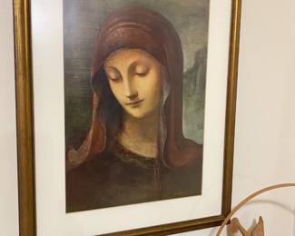 M.I. Hummel print of Virgin Mary. Nicely framed.