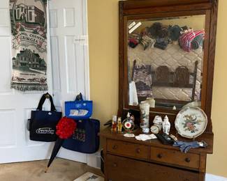 Beautiful antique dresser. Collectibles and local items.