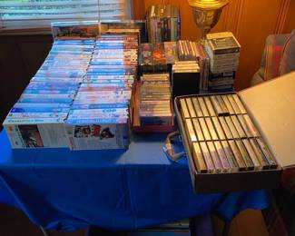 VHS, DVD, Cassettes, 9 tracks.  Vinyl.