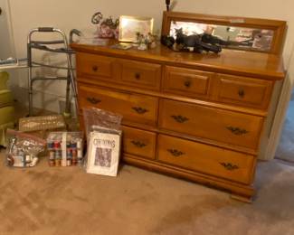 Another maple dresser with mirror.