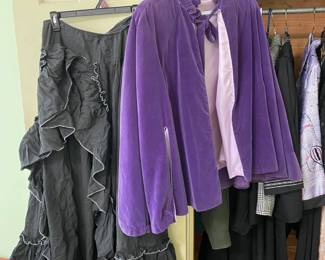 Hand made velvet cape and very interesting 'saloon girl' skirt.