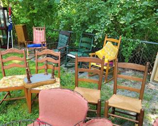 metal chairs and wooden chairs