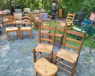 various wooden chairs